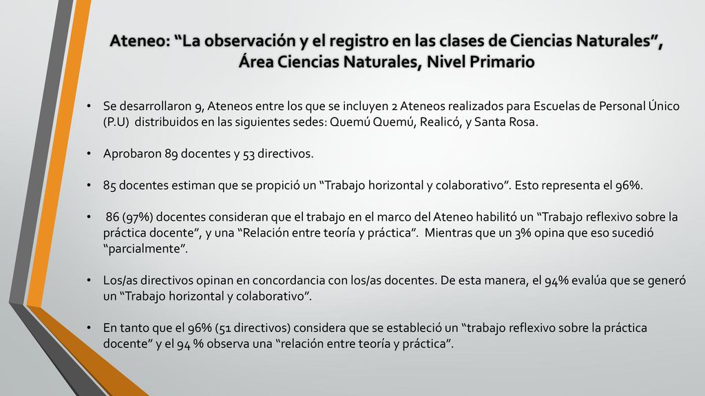 Ateneo: La observación y el registro en las clases de Ciencias Naturales , Área Ciencias Naturales, Nivel Primario