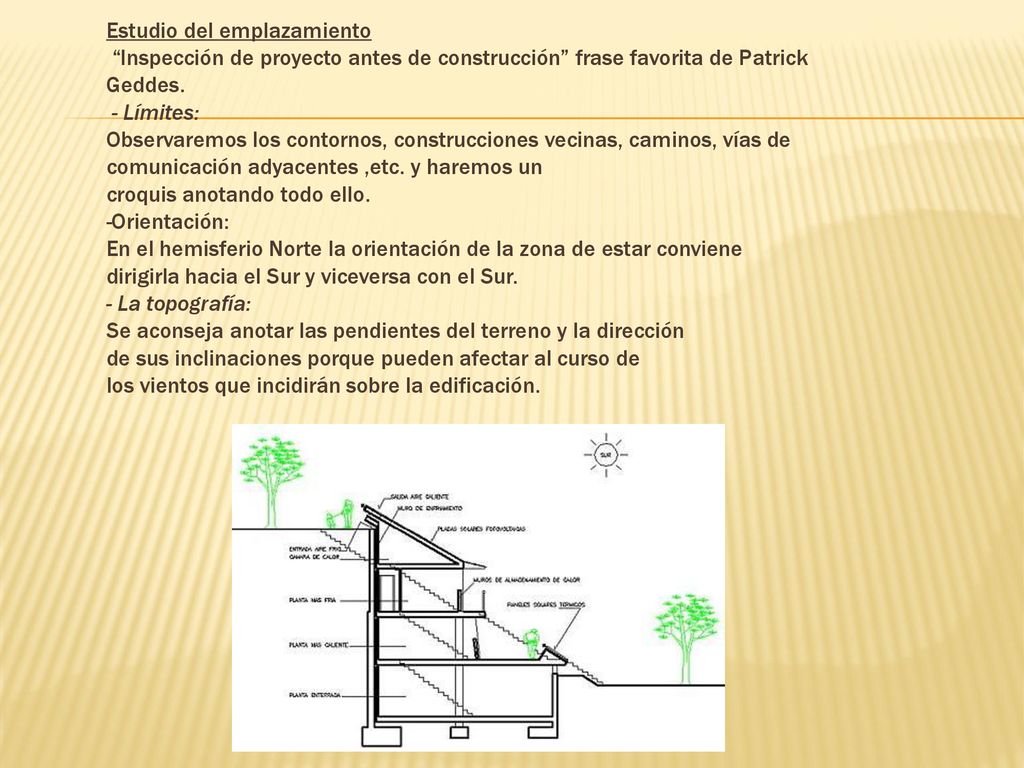 Estudio del emplazamiento Inspección de proyecto antes de construcción frase favorita de Patrick Geddes.