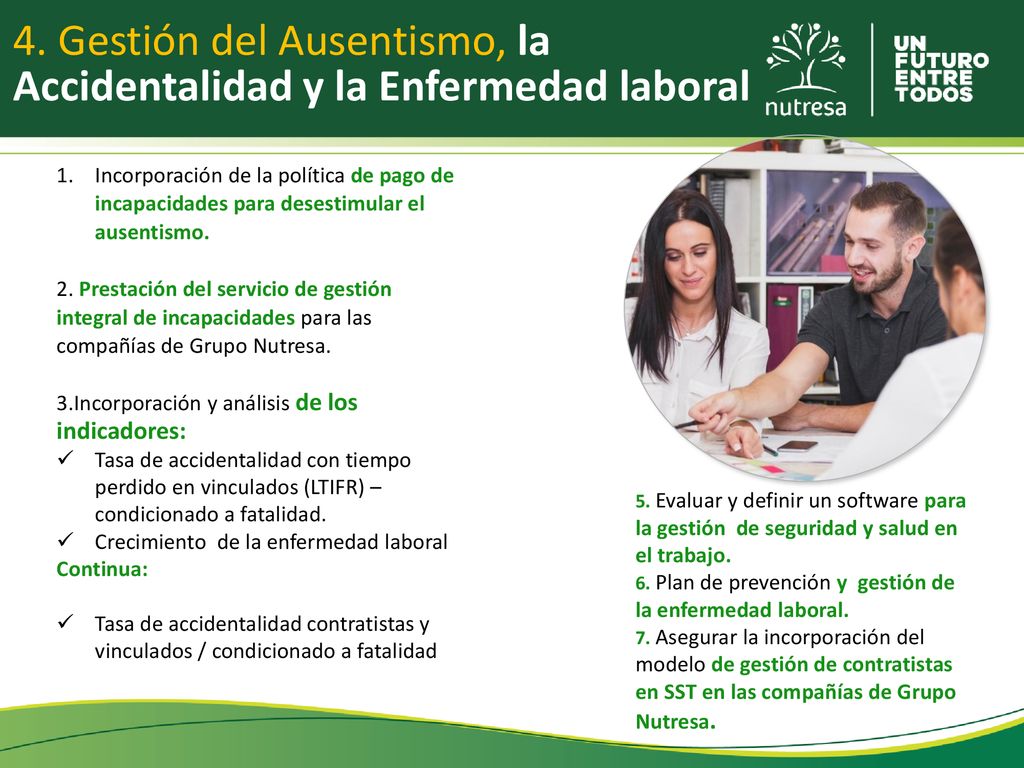 4. Gestión del Ausentismo, la Accidentalidad y la Enfermedad laboral