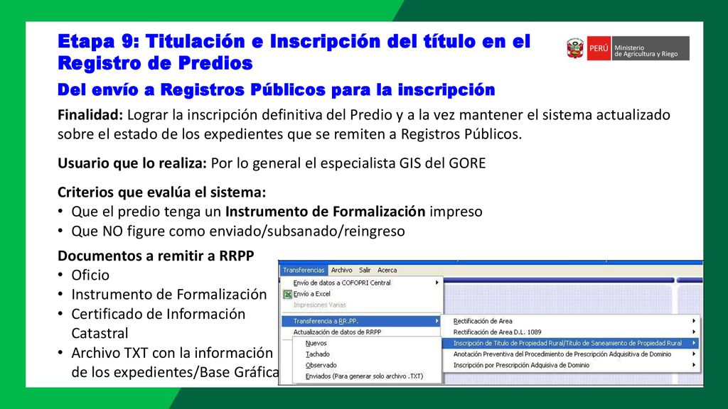 Etapa 9: Titulación e Inscripción del título en el Registro de Predios