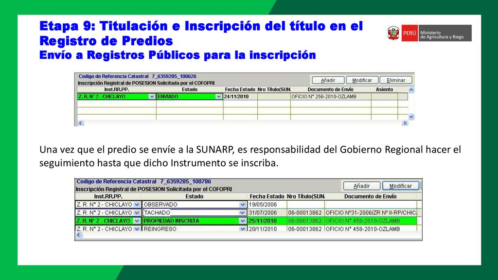 Etapa 9: Titulación e Inscripción del título en el Registro de Predios