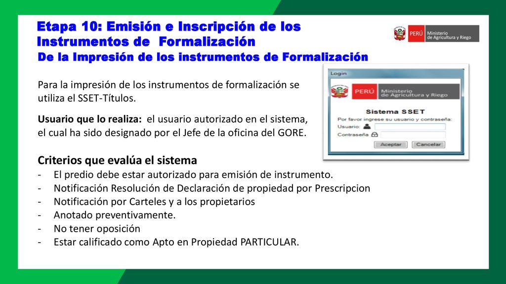 Etapa 10: Emisión e Inscripción de los Instrumentos de Formalización
