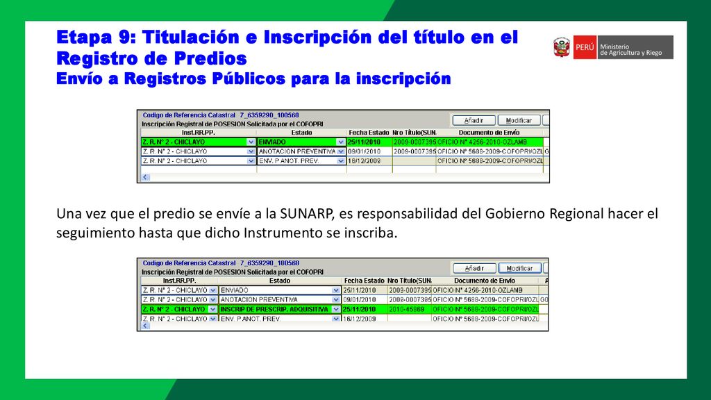 Etapa 9: Titulación e Inscripción del título en el Registro de Predios