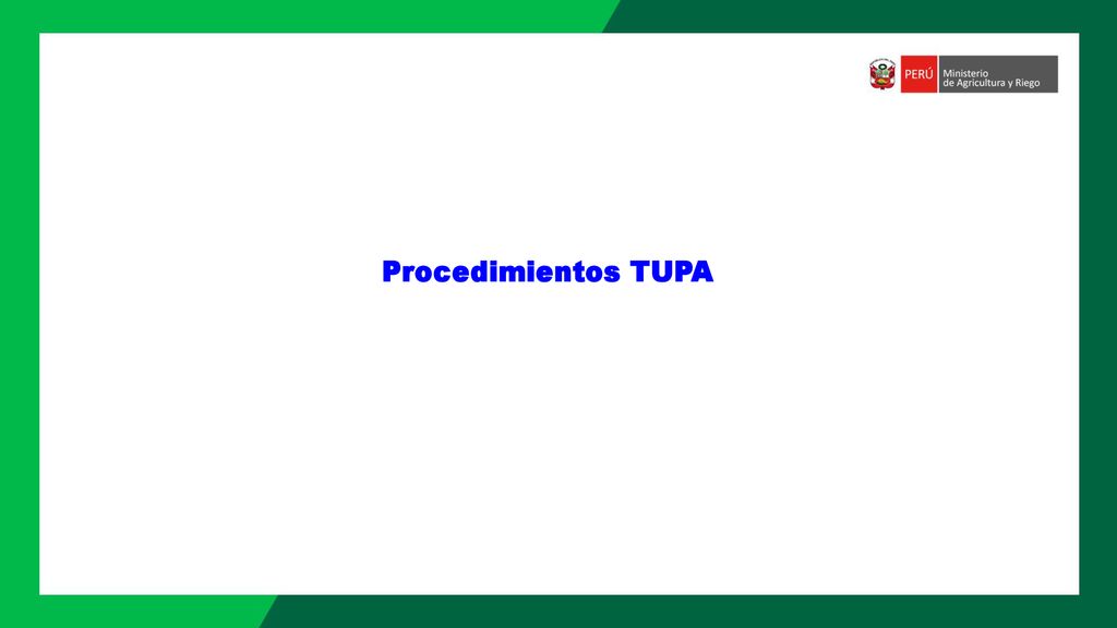 Procedimientos TUPA Color de letra título: 100% negro