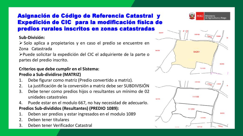 Asignación de Código de Referencia Catastral y Expedición de CIC para la modificación física de predios rurales inscritos en zonas catastradas