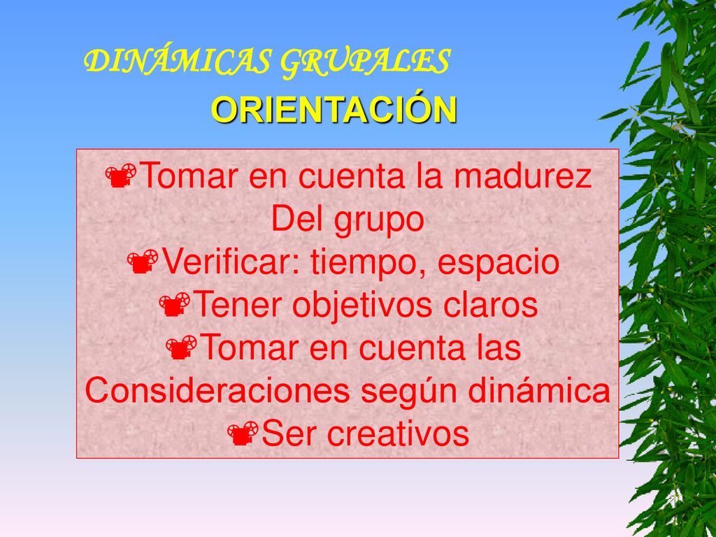 Tomar en cuenta la madurez Del grupo Verificar: tiempo, espacio