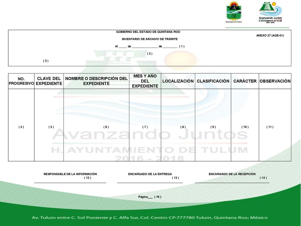NOMBRE O DESCRIPCIÓN DEL EXPEDIENTE MES Y AÑO DEL EXPEDIENTE