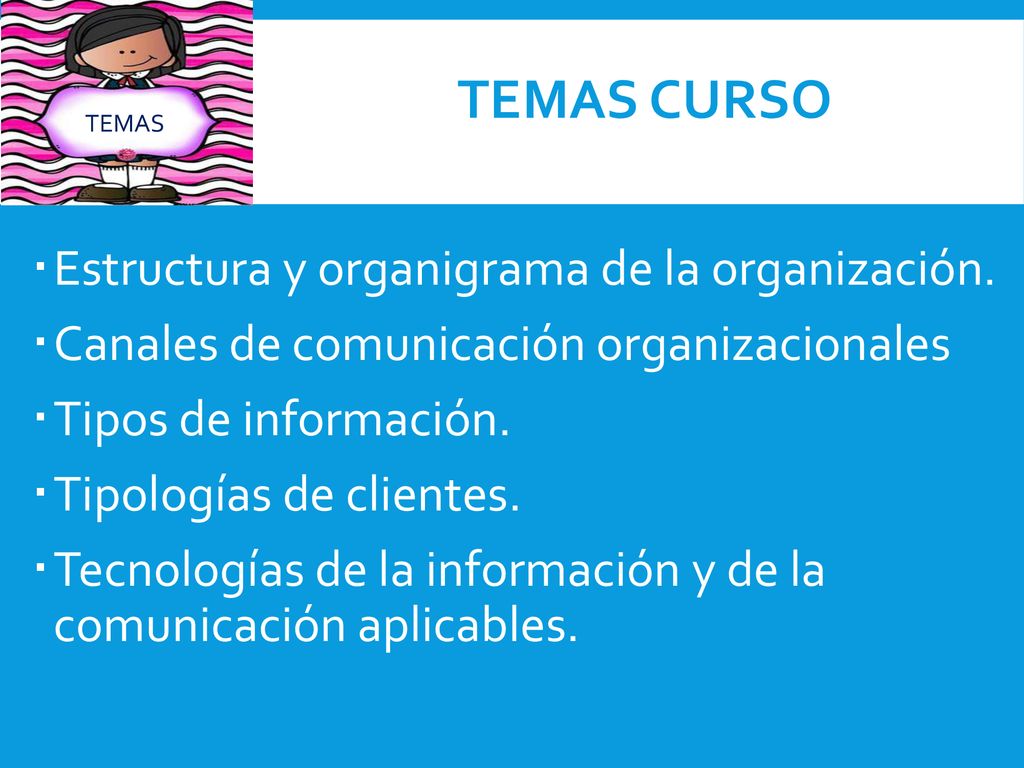TEMAS CURSO Estructura y organigrama de la organización.