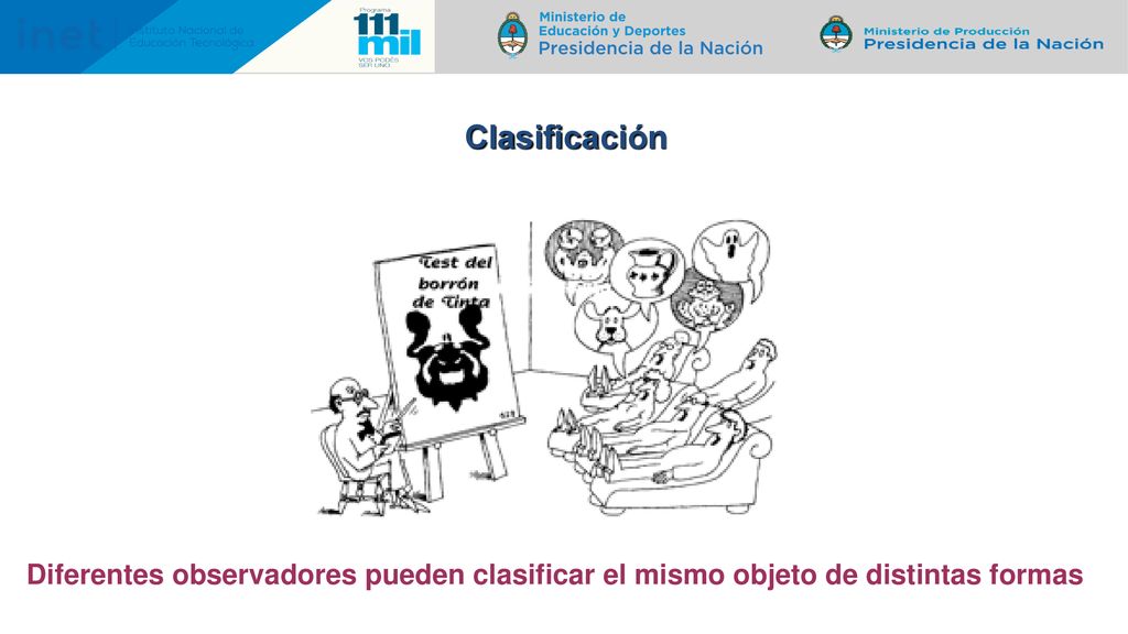Clasificación Diferentes observadores pueden clasificar el mismo objeto de distintas formas