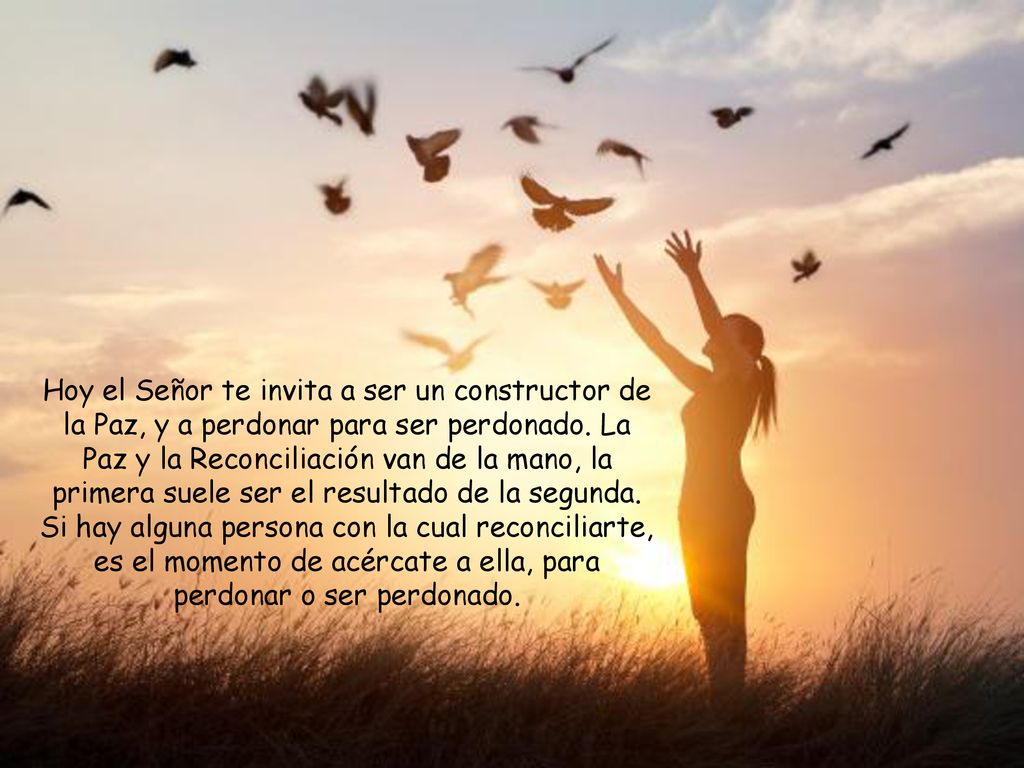 Hoy el Señor te invita a ser un constructor de la Paz, y a perdonar para ser perdonado.