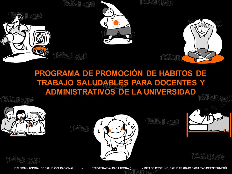 PROGRAMA DE PROMOCIÓN DE HABITOS DE TRABAJO SALUDABLES PARA DOCENTES Y ADMINISTRATIVOS DE LA UNIVERSIDAD