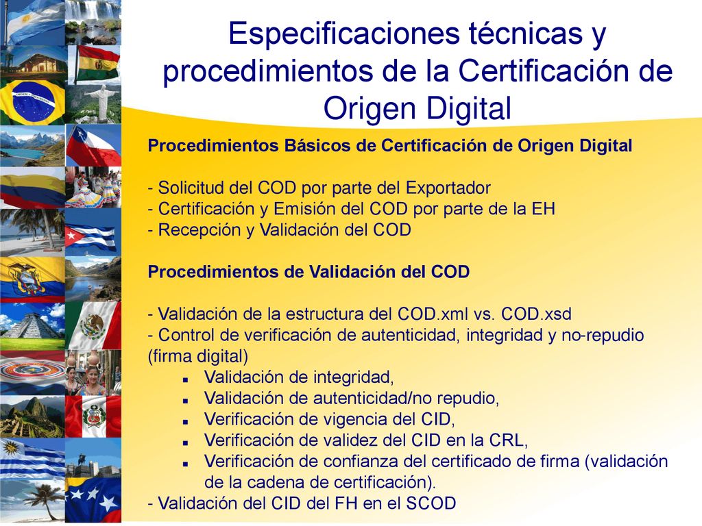 5757 Especificaciones técnicas y procedimientos de la Certificación de Origen Digital. Procedimientos Básicos de Certificación de Origen Digital.