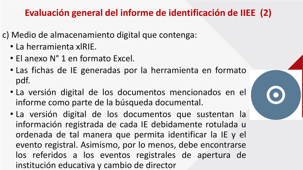 Evaluación general del informe de identificación de IIEE (2)