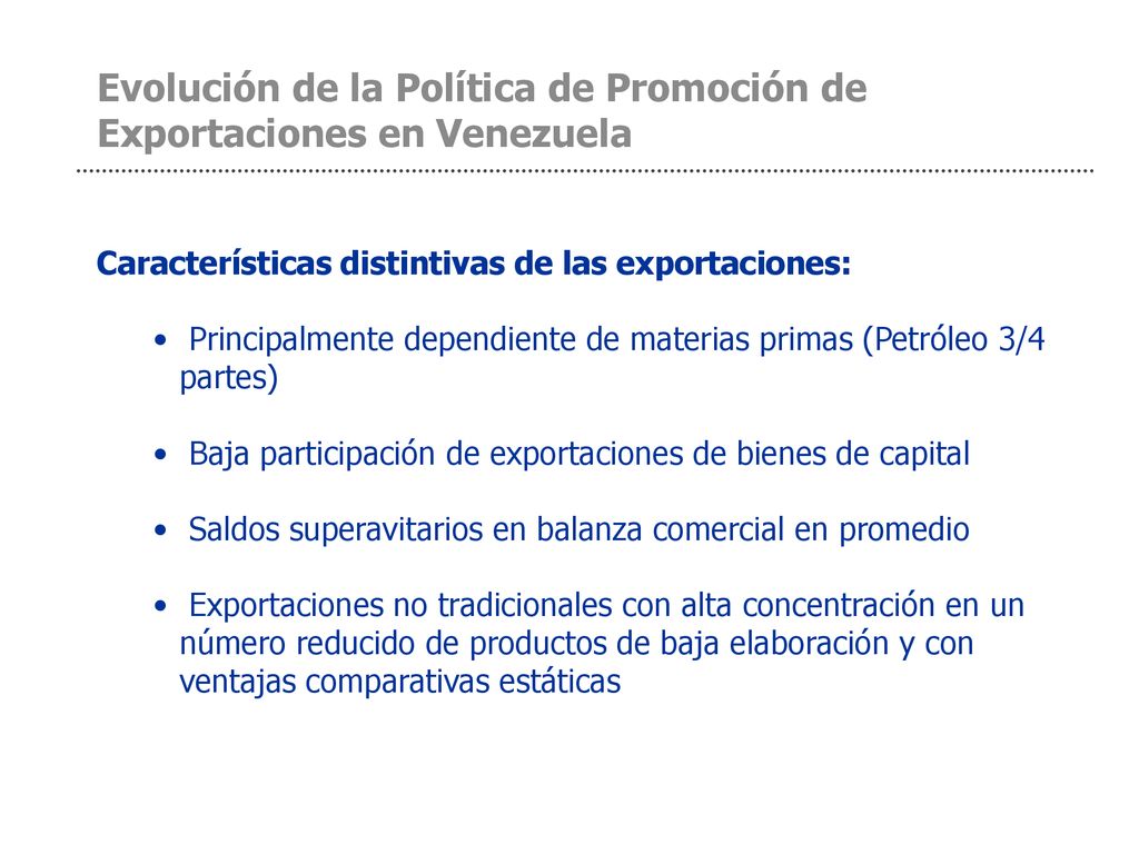 Evolución de la Política de Promoción de Exportaciones en Venezuela