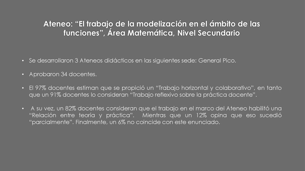 Ateneo: El trabajo de la modelización en el ámbito de las funciones , Área Matemática, Nivel Secundario
