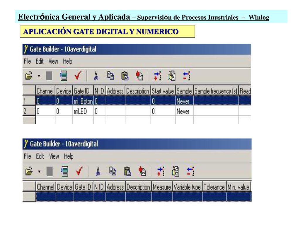 Electrónica General y Aplicada – Supervisión de Procesos Inustriales – Winlog