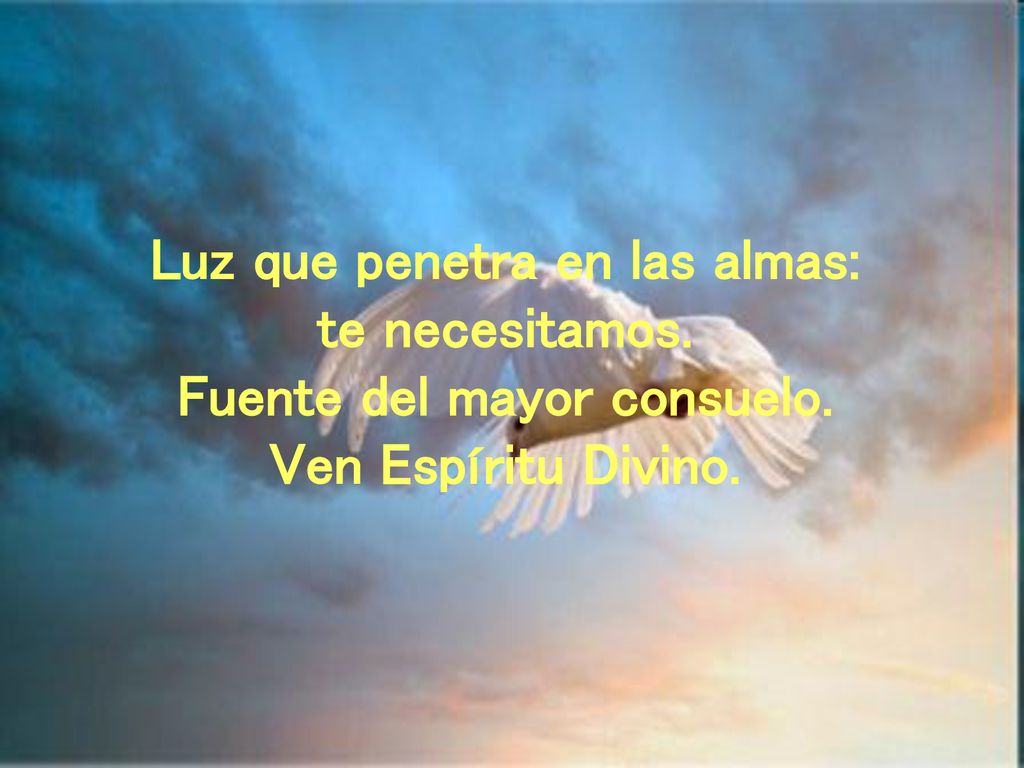Luz que penetra en las almas: Fuente del mayor consuelo.