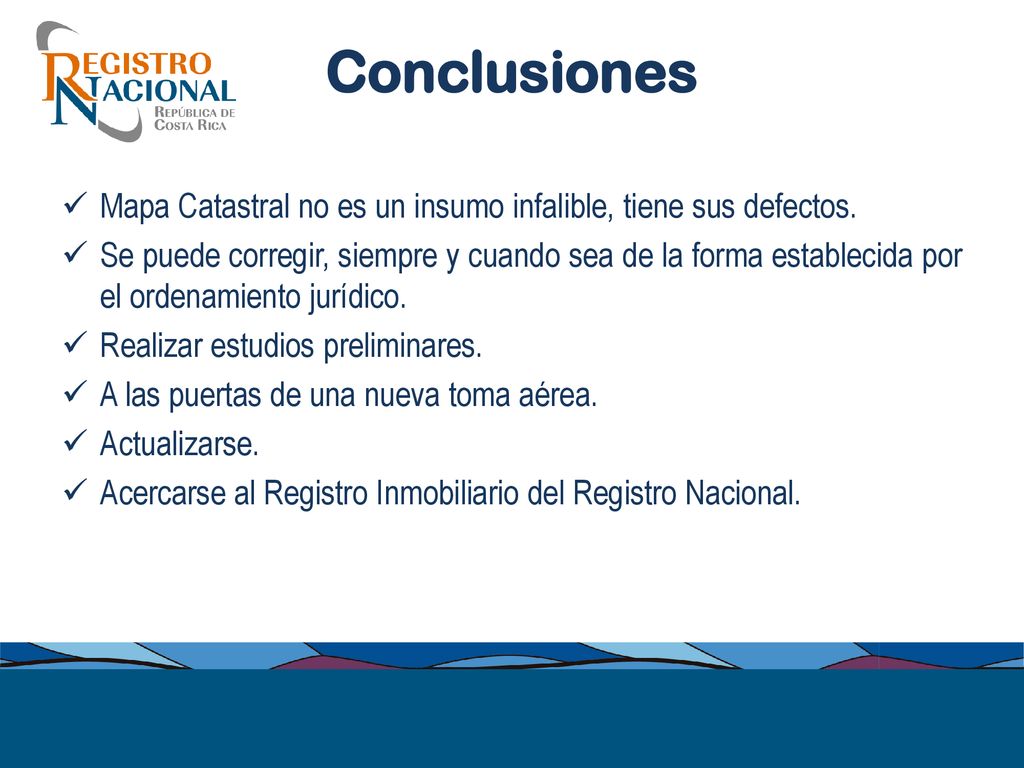Conclusiones Mapa Catastral no es un insumo infalible, tiene sus defectos.