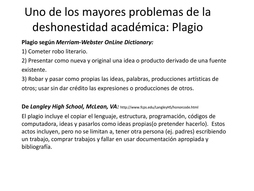 Uno de los mayores problemas de la deshonestidad académica: Plagio