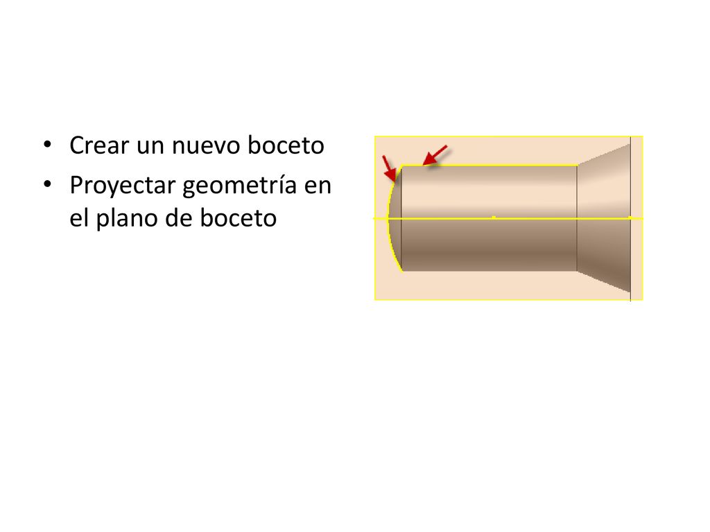 Crear un nuevo boceto Proyectar geometría en el plano de boceto