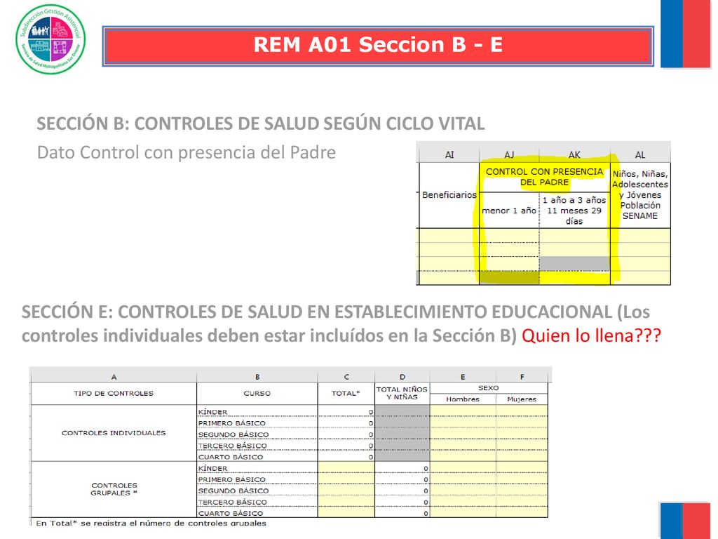 REM A01 Seccion B - E SECCIÓN B: CONTROLES DE SALUD SEGÚN CICLO VITAL. Dato Control con presencia del Padre.