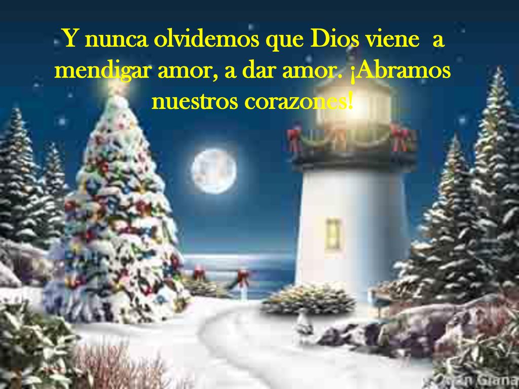 Y nunca olvidemos que Dios viene a mendigar amor, a dar amor