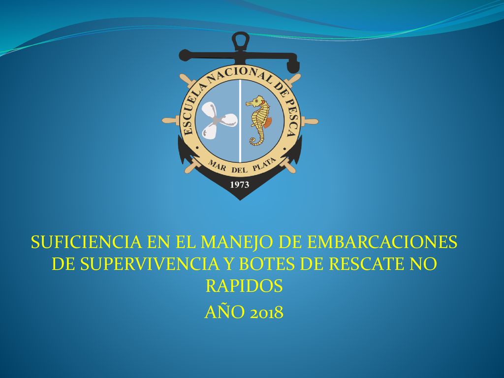 SUFICIENCIA EN EL MANEJO DE EMBARCACIONES DE SUPERVIVENCIA Y BOTES DE RESCATE NO RAPIDOS