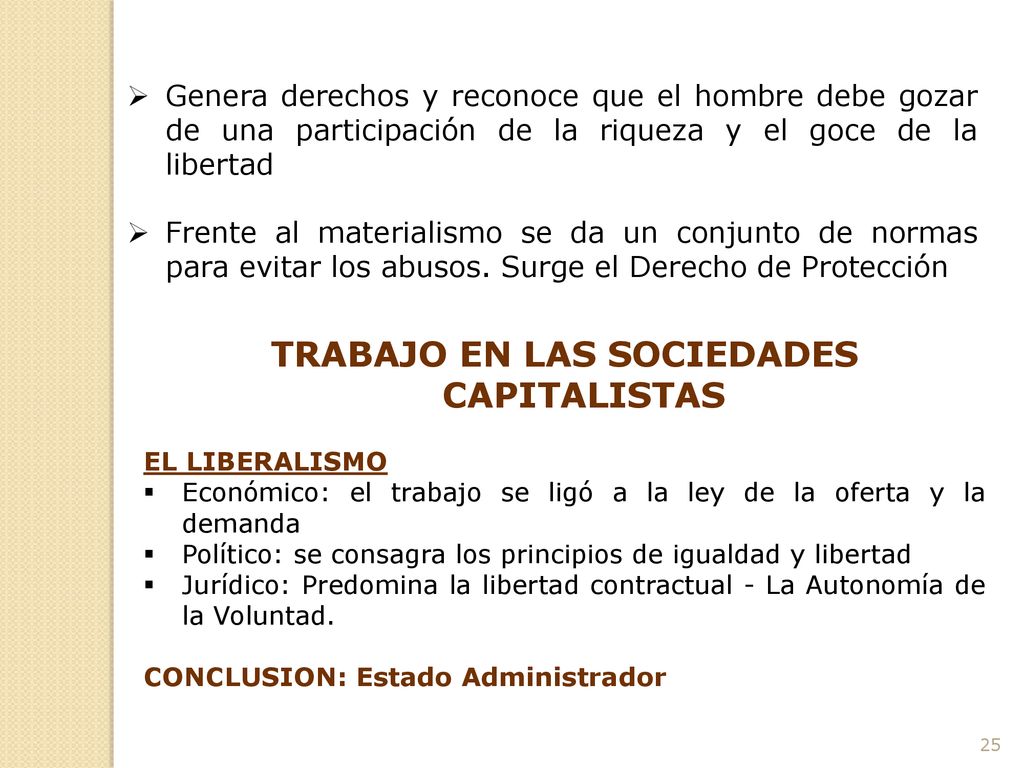 TRABAJO EN LAS SOCIEDADES CAPITALISTAS