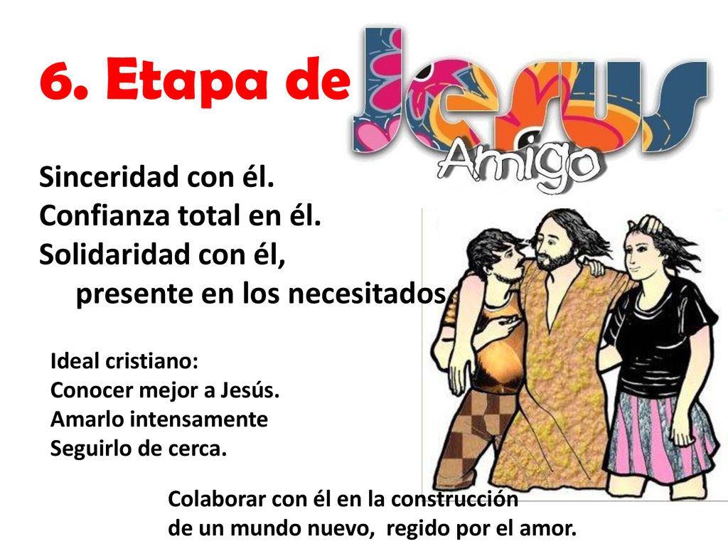 6. Etapa de Sinceridad con él. Confianza total en él.