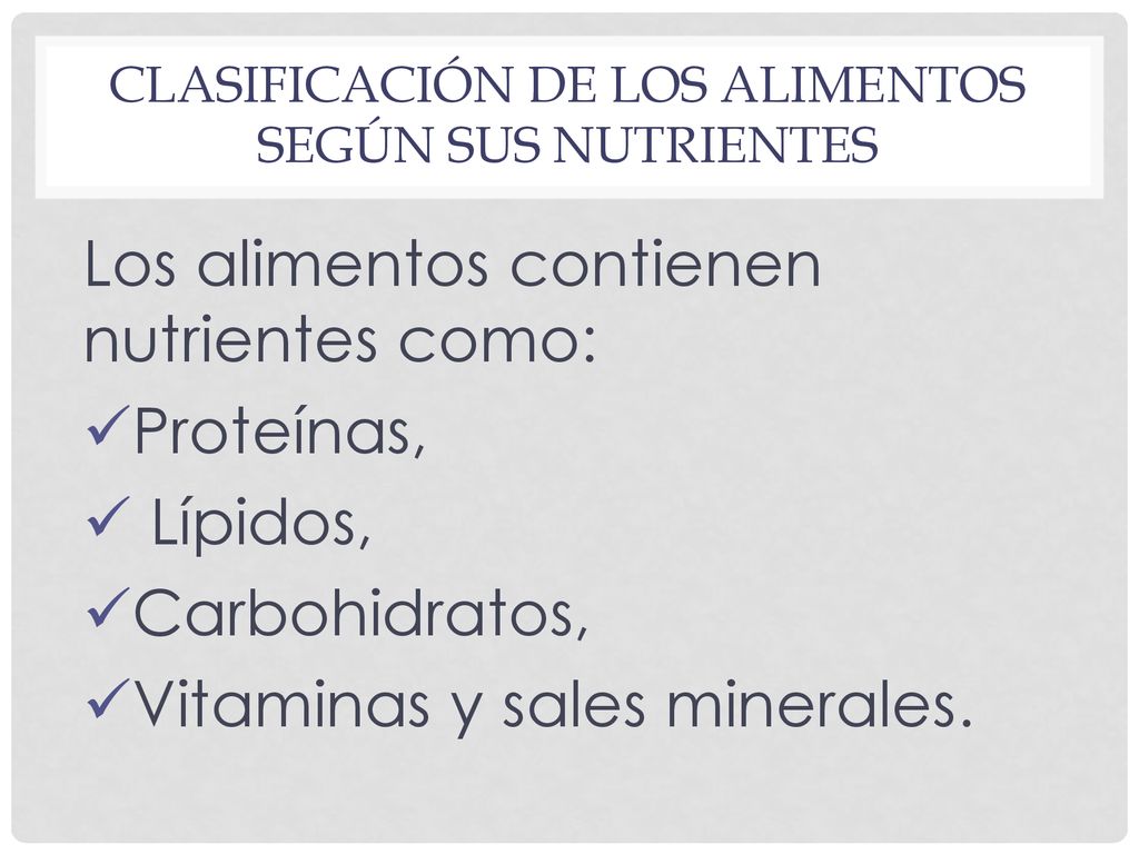 Clasificación De Los Alimentos - Ppt Descargar