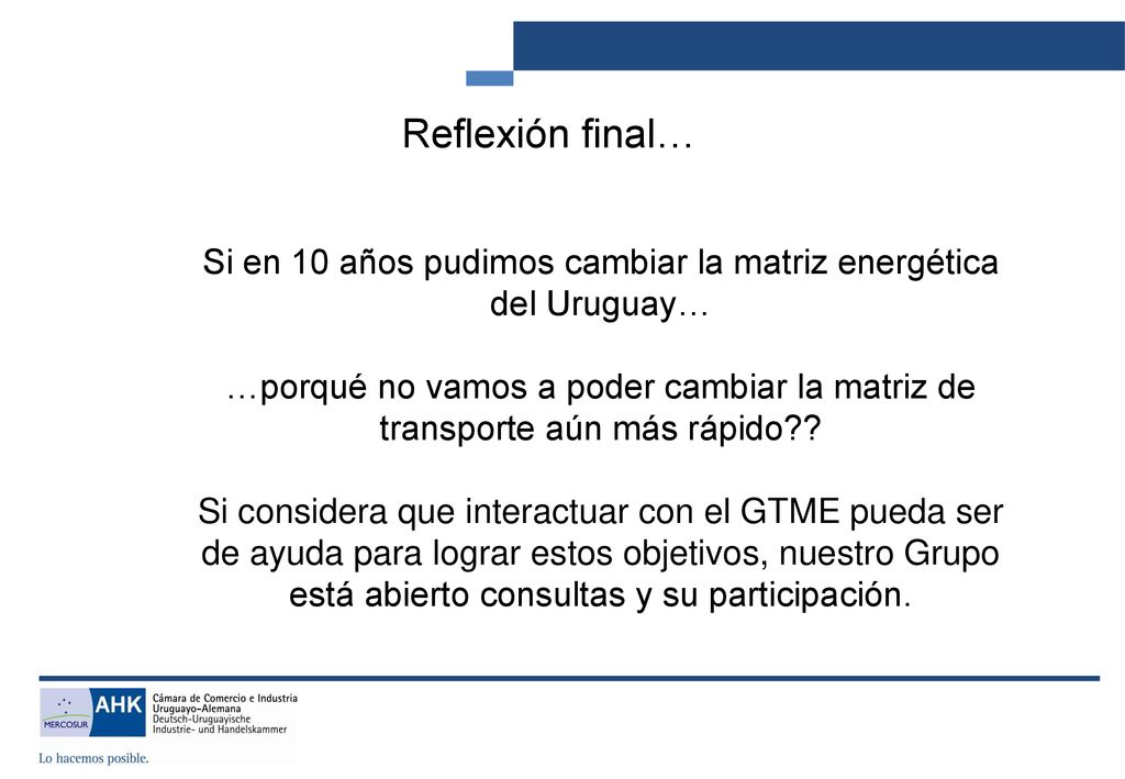 Si en 10 años pudimos cambiar la matriz energética del Uruguay…
