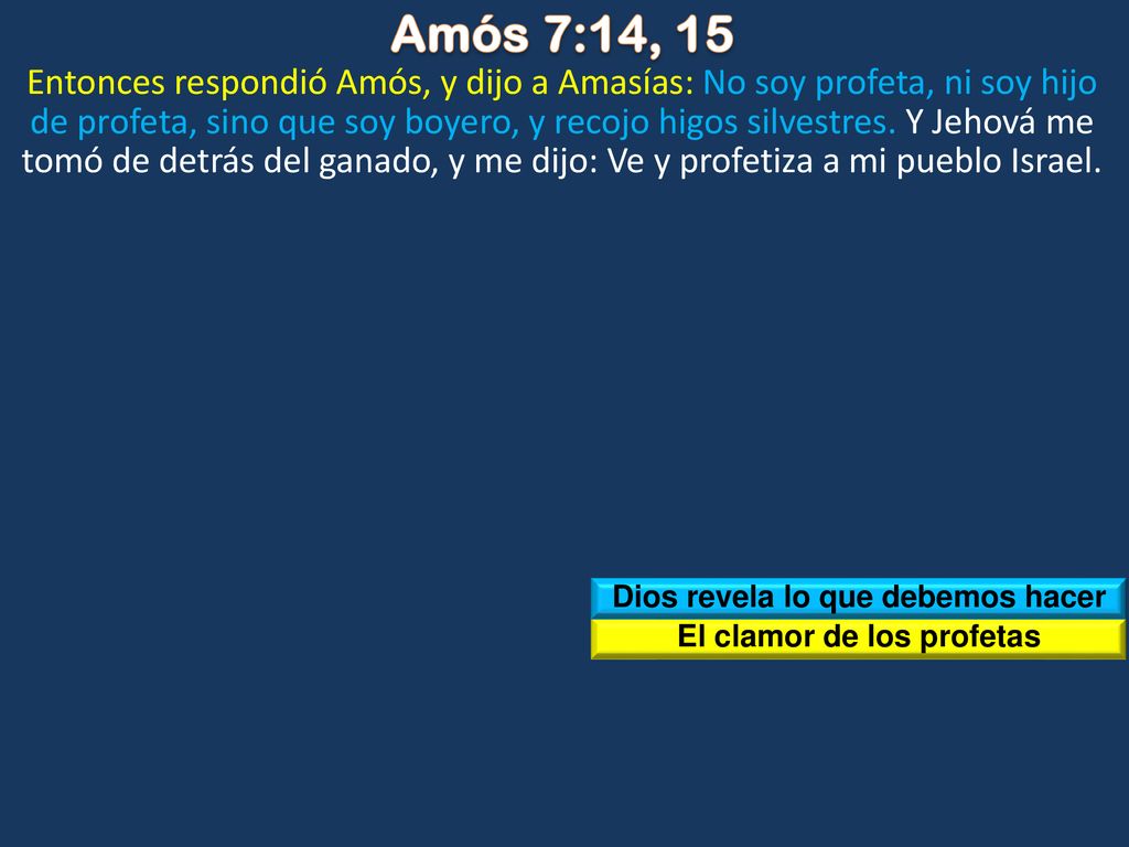 Dios revela lo que debemos hacer El clamor de los profetas