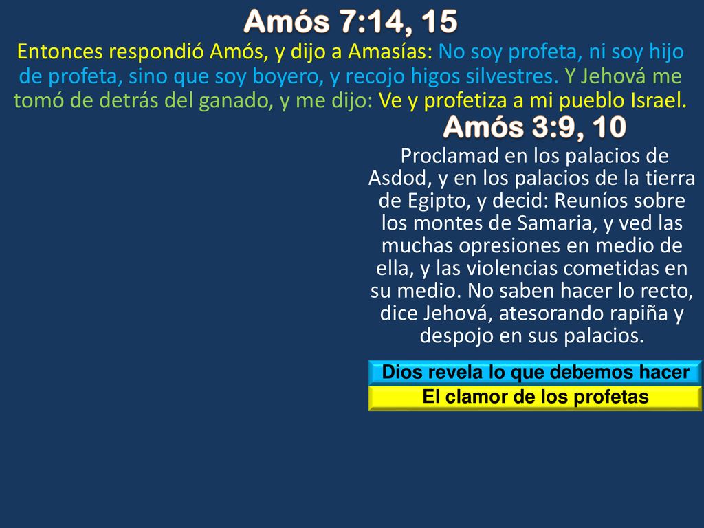 Dios revela lo que debemos hacer El clamor de los profetas