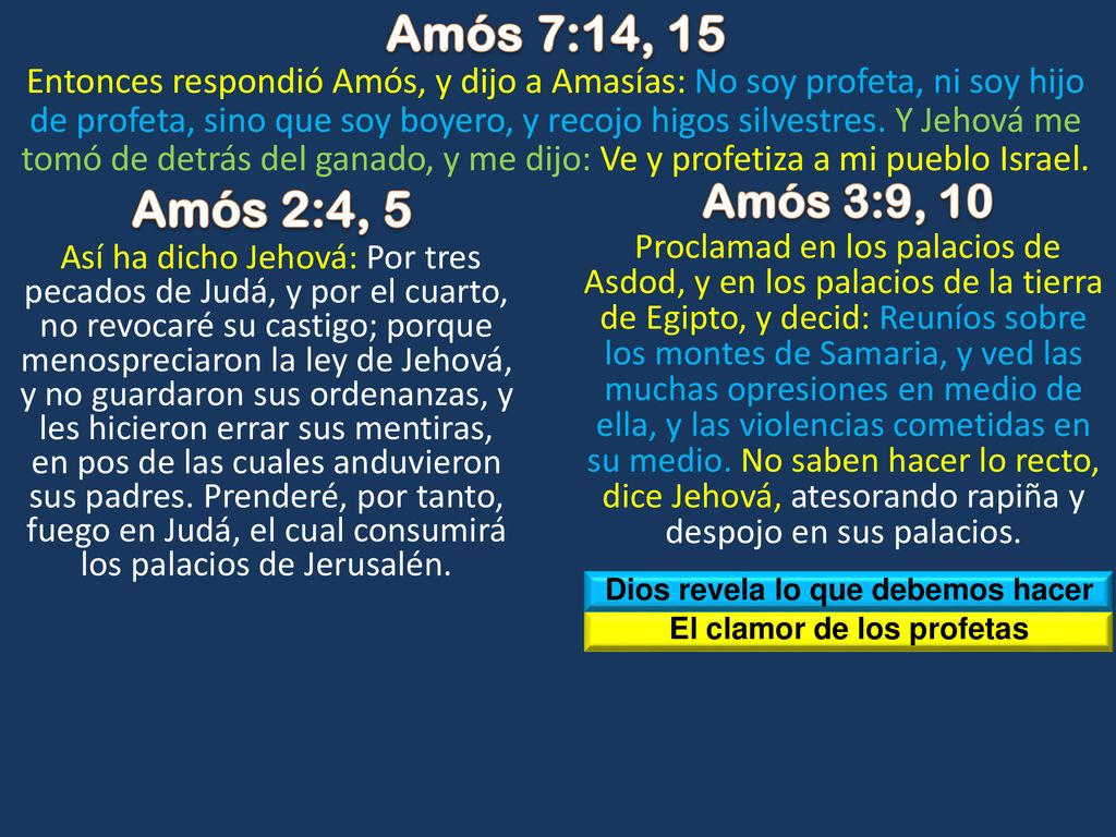 Dios revela lo que debemos hacer El clamor de los profetas