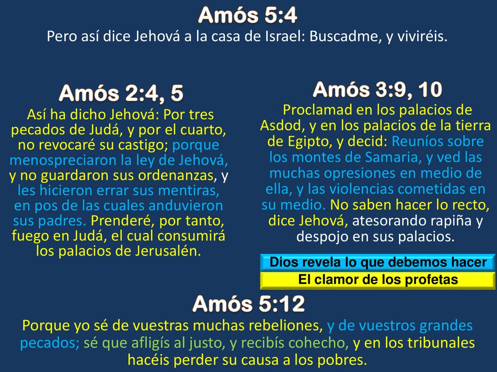 Dios revela lo que debemos hacer El clamor de los profetas