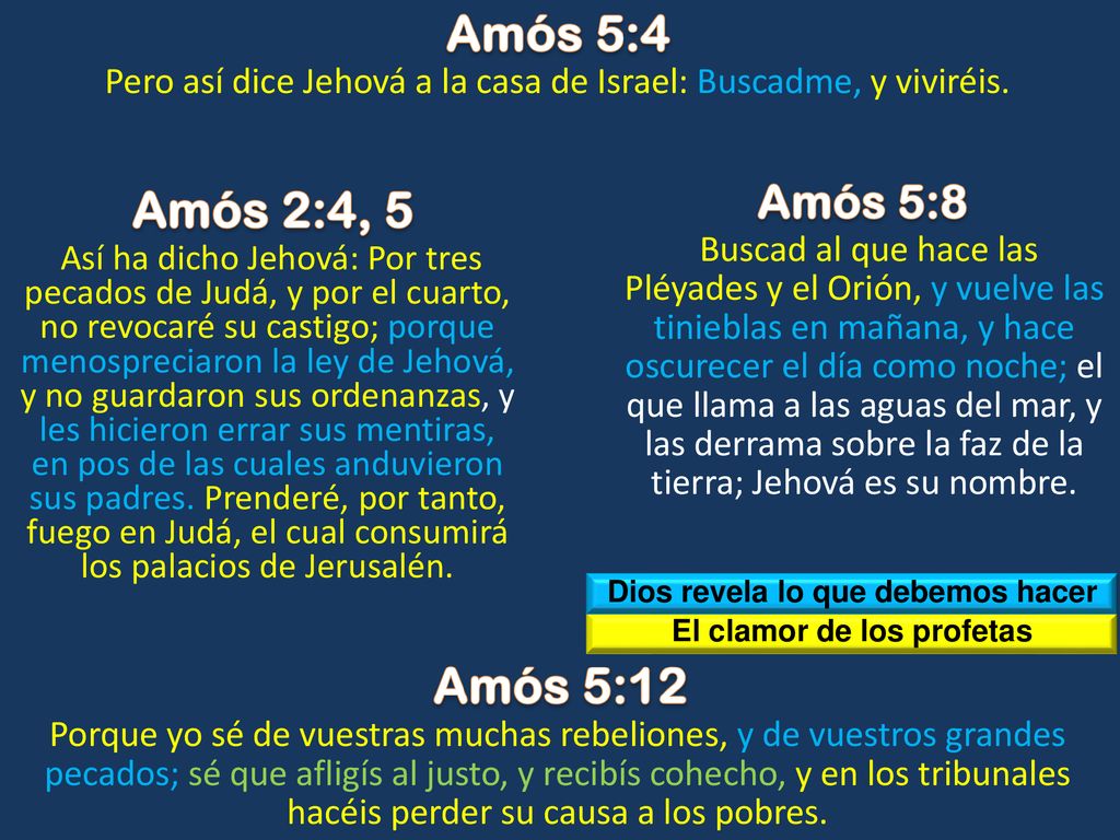 Dios revela lo que debemos hacer El clamor de los profetas