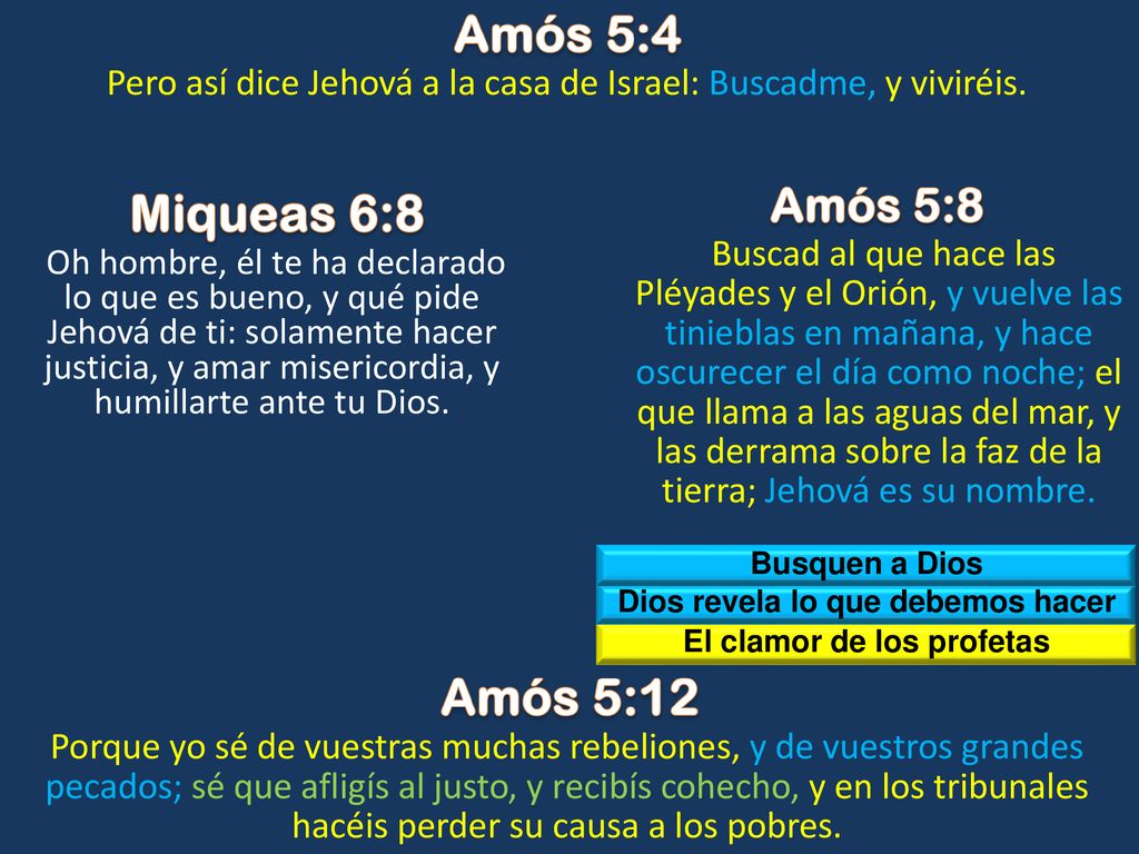 Dios revela lo que debemos hacer El clamor de los profetas