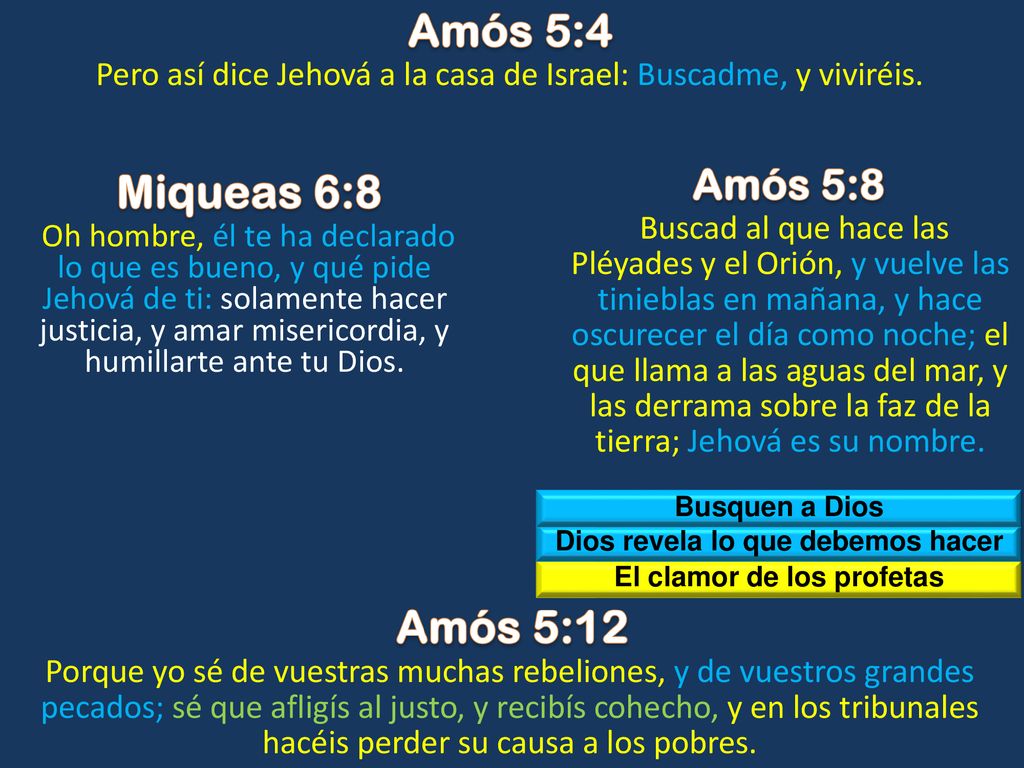 Dios revela lo que debemos hacer El clamor de los profetas