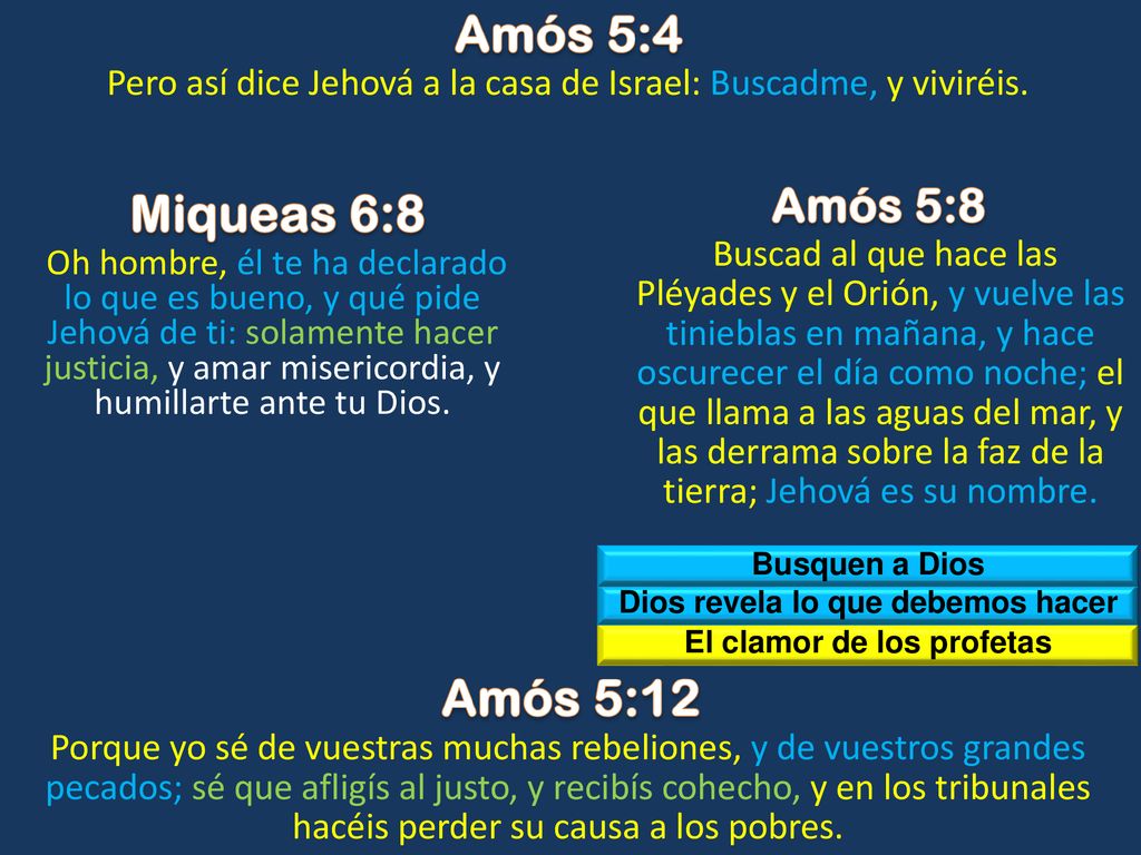 Dios revela lo que debemos hacer El clamor de los profetas