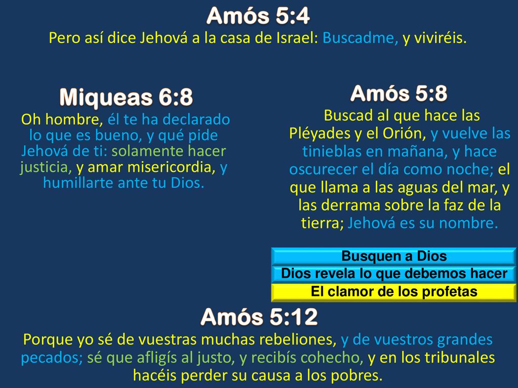 Dios revela lo que debemos hacer El clamor de los profetas