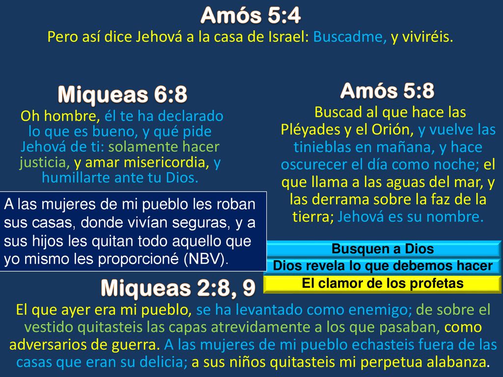 Dios revela lo que debemos hacer El clamor de los profetas
