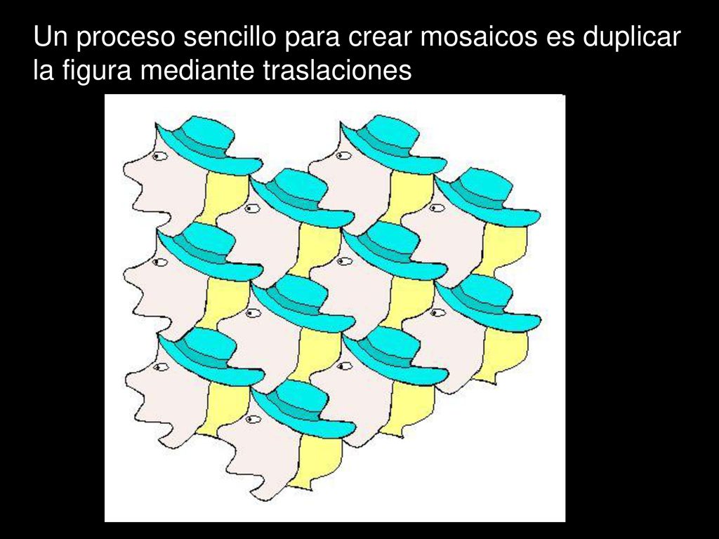 Un proceso sencillo para crear mosaicos es duplicar la figura mediante traslaciones