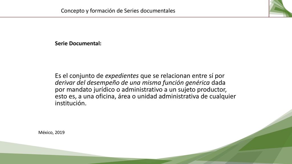 Es el conjunto de expedientes que se relacionan entre sí por