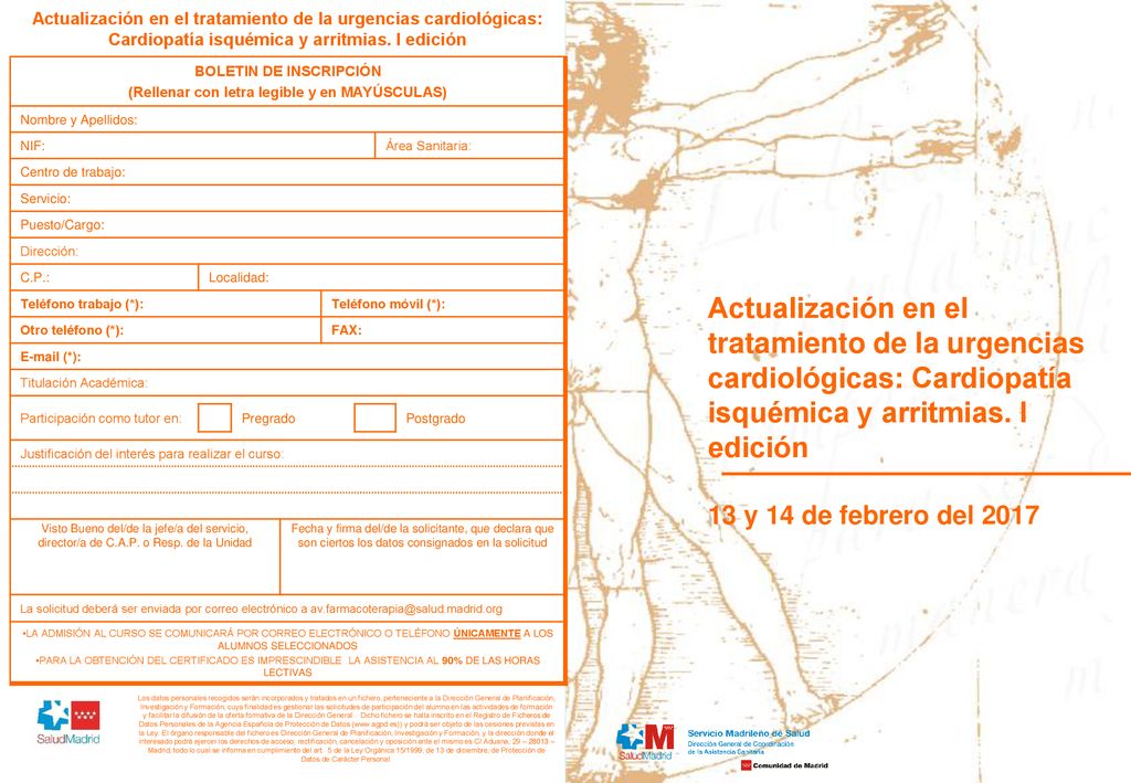 BOLETIN DE INSCRIPCIÓN (Rellenar con letra legible y en MAYÚSCULAS)