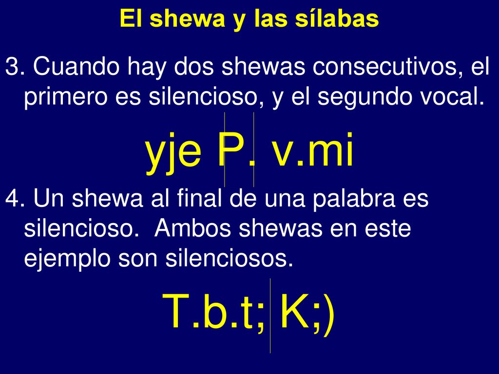 yje P. v.mi T.b.t; K;) - El shewa y las sílabas