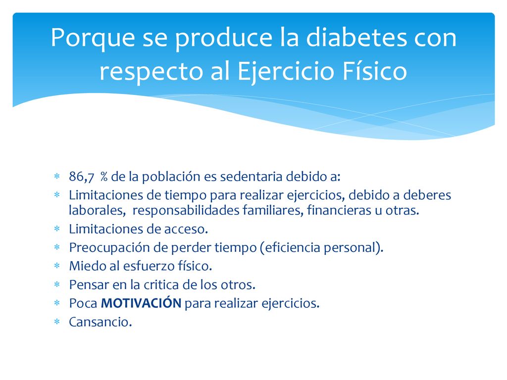 Porque se produce la diabetes con respecto al Ejercicio Físico