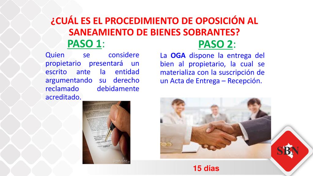 ¿CUÁL ES EL PROCEDIMIENTO DE OPOSICIÓN AL SANEAMIENTO DE BIENES SOBRANTES