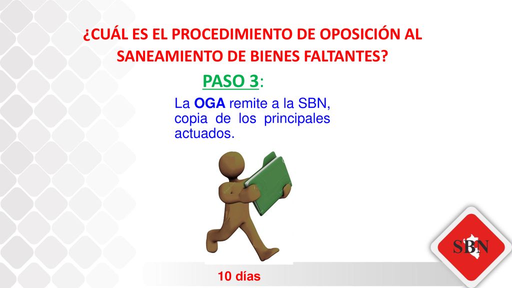 ¿CUÁL ES EL PROCEDIMIENTO DE OPOSICIÓN AL SANEAMIENTO DE BIENES FALTANTES