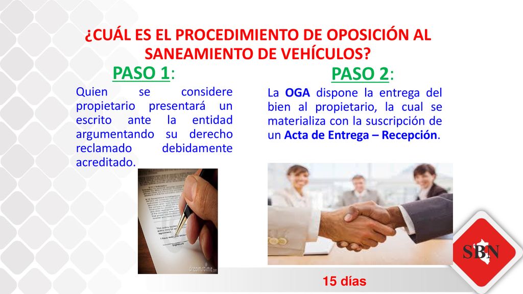 ¿CUÁL ES EL PROCEDIMIENTO DE OPOSICIÓN AL SANEAMIENTO DE VEHÍCULOS
