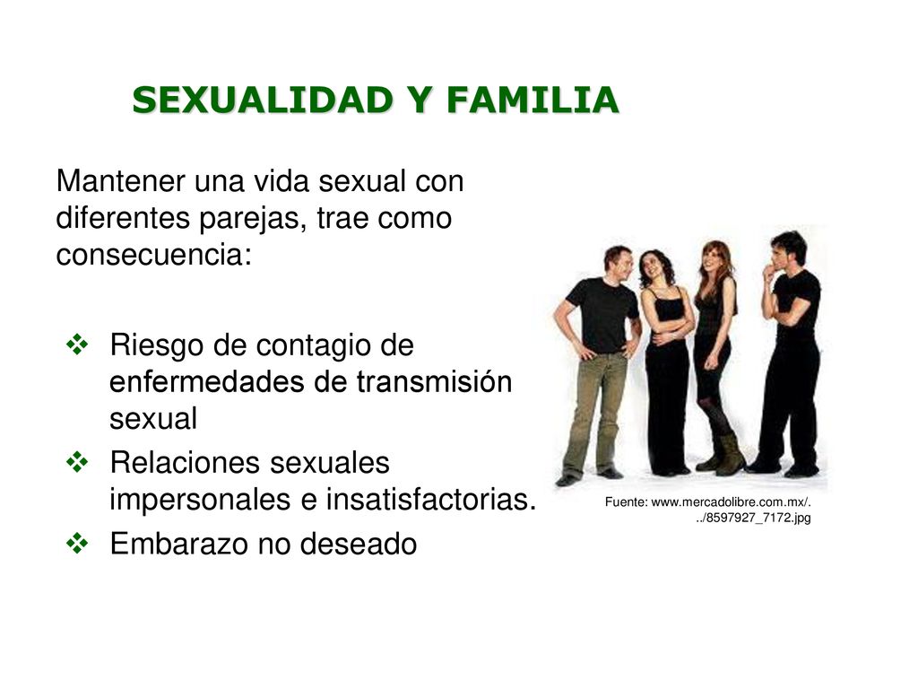 SEXUALIDAD Y FAMILIA Mantener una vida sexual con diferentes parejas, trae como consecuencia: